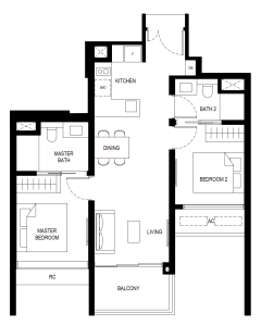 lentor-hills-residences-floor-plan-2-bedroom-(2)d-singapore