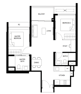 lentor-hills-residences-floor-plan-2-plus-study-(2+1)f-singapore