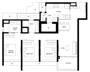 lentor-hills-residences-floor-plan-3-bedroom-yard-(3y)a-singapore